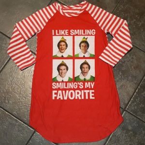 7/8 ELF Movie Xmas Nightgown Fleece like feel sm m